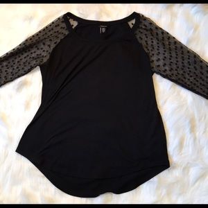 Torrid Size 0 Polkadot Sheer Raglan